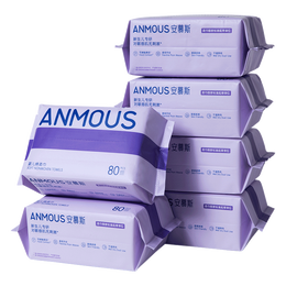 Anmous 安慕斯 綿柔巾一次性嬰兒洗臉巾 新生兒寶寶加厚干濕兩用卸妝擦臉抽紙巾 80抽*6包