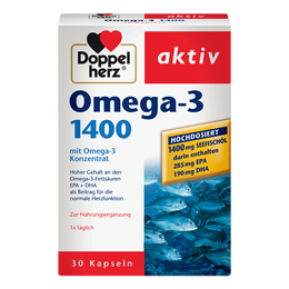 德国双心深海鱼油软胶囊30粒rTG型高含量浓缩omega-3维生素E DHA EPA黄金配比眼脑双护