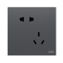 ABB 盈致系列 灰色 錯(cuò)位斜五孔插座十只裝