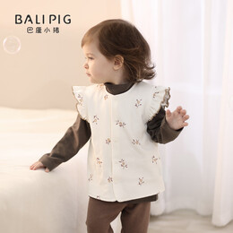 巴厘小猪（BALIPIG）【云雾棉】女宝宝背心春秋季婴幼儿纯棉衣服 此间繁花 120cm