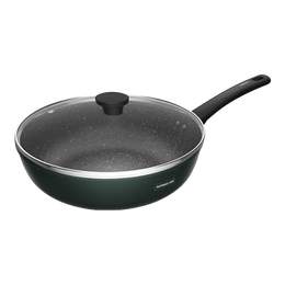 ASD 愛仕達(dá) 炒鍋晶石不粘鍋平底麥飯石色大煎鍋30cm家用炒菜鍋電磁爐通用30S8