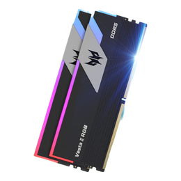 宏碁掠夺者（PREDATOR）32G(16G×2)套装 DDR5 7200频率 台式机内存条 Vesta II 炫光星舰RGB灯条(C34) 石耀黑 AI电脑配件