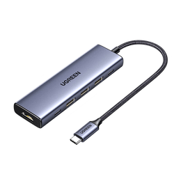 绿联 Type-C拓展坞USB-C分线器雷电4扩展坞千兆网卡口HDMI转接头转换器4K适用IPad Macbook笔记本电脑 【六合一】Type-C数据口+PD+4K投屏