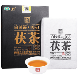 白沙溪茶叶安化黑茶金花茯砖茶湖南特产茯茶御品茯砖茶318g盒装