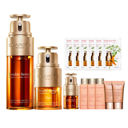 CLARINS 嬌韻詩(shī) 黃金雙萃套裝(雙萃50ml+眼霜20ml)眼部精華抗皺補(bǔ)水護(hù)膚品禮物