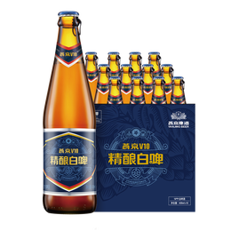 燕京啤酒 V10白啤10度精酿啤酒426ml*12瓶 年货热卖 整箱装