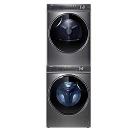 PLUS會員、以舊換新：Haier 海爾 纖美系列 HGY100-F376U1+G100368BD14LSU1 熱泵式洗烘套裝