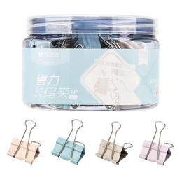 晨光(M&G)文具24只32mm省力長(zhǎng)尾夾票夾 3#彩色金屬燕尾夾 莫蘭迪系列票據(jù)夾子 辦公用品ABS916Y7
