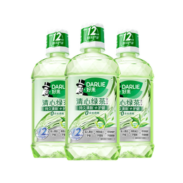 DARLIE 好來 原黑人)清心綠茶漱口水3支套裝750ml 清新口氣防蛀牙減少細菌除異味0酒精