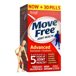 Schiff 旭福 MoveFree益節(jié)紅瓶紅盒維骨力氨糖軟骨素鈣片 經(jīng)典紅瓶200粒 2瓶裝