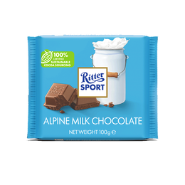 Ritter SPORT 瑞特斯波德 巧克力 阿爾卑斯牛奶味 100g