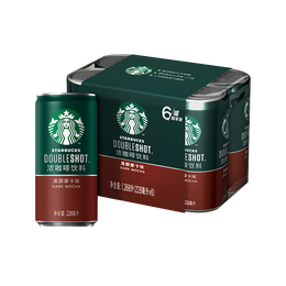 STARBUCKS 星巴克 星倍醇 小綠罐即飲濃咖啡飲料 黑醇摩卡 228ml*6