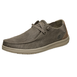 SKECHERS 斯凱奇 男士低幫帆布鞋 66387 卡其色 41