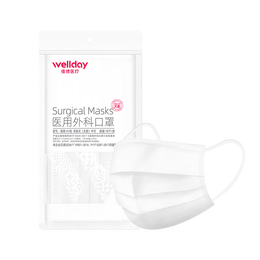 维德（WELLDAY）一次性医用外科口罩挂耳式三层无菌级防病毒细菌秋冬季透气防风 【医用外科灭菌】黑色100只