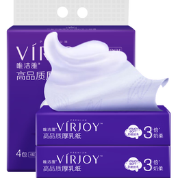 唯洁雅抽纸 保湿乳霜纸L码4层70抽*4包 云柔巾厚乳纸面巾纸