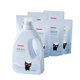 FIVERAMS 五羊 嬰兒抑菌洗衣液（1.2kg+1kg×3) 兒童寶寶洗衣液套裝