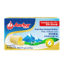 安佳(Anchor)新西兰进口 动物黄油淡味无添加盐227g 烘焙原料牛排曲奇