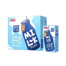 三元小方白純牛奶整箱200ml*24盒 100%生牛乳
