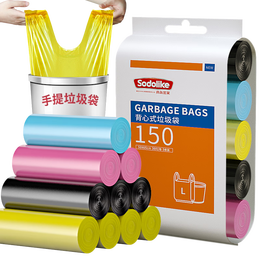 SODOLIKE 尚島宜家 背心式垃圾袋 50*65cm 150只 彩色