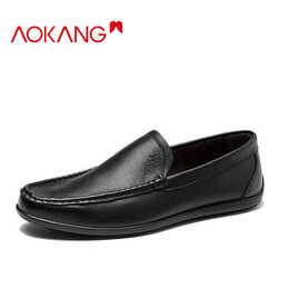 AOKANG 奧康 男士低幫休閑皮鞋 103325016 黑色 41