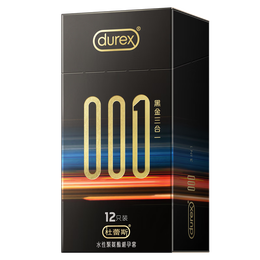 杜蕾斯（durex）001黑金三合一避孕套超薄裸入001聚氨酯安全套男用成人情趣用品 001三重体验【12只】001黑金三合一12