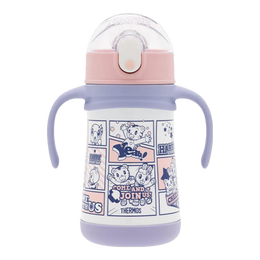 膳魔师（THERMOS）儿童水杯316l不锈钢保温杯宝宝水杯小学生吸管杯耐磨防摔可斜跨 巧虎 320ml（带把手）