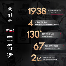 宝得适（BRITAX）儿童安全座椅0-4岁360度旋转i-Size车载坐椅双面骑士PLUS 夜影黑
