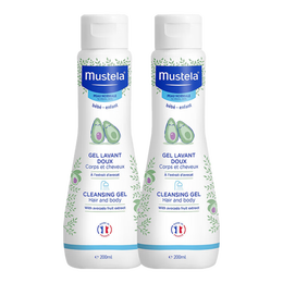 妙思乐（Mustela）温和洗发沐浴露200ml而二合一 婴儿洗发水 温和不刺激 洗发沐浴露二合一200ml*2