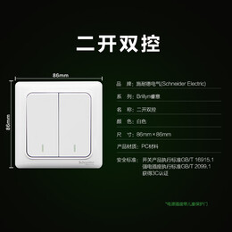 Schneider Electric 施耐德電氣 Brillyn睿意系列 A3E32_2A 雙開(kāi)雙控開(kāi)關(guān) 白色
