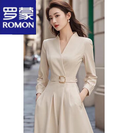 罗蒙（ROMON）连衣裙女2024秋季新款修身显瘦奢正式场合气质通勤白领商务裙子 连衣裙 S