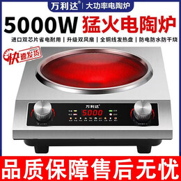 万利达 5000W凹面电陶炉大功率家用猛火爆炒智能定时省电防水一体火锅灶商用炉 【单机款】5000W 电陶炉 不挑锅具