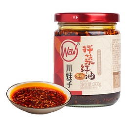 川娃子红油拌菜料四川油泼辣子口水鸡调料凉拌汁 辣椒酱 辣椒油200g