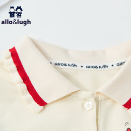 allo&amp;lugh【美术馆】阿路和如夏25年女童甜美网球运动桑蚕丝连衣裙透气好穿 乳白色 120