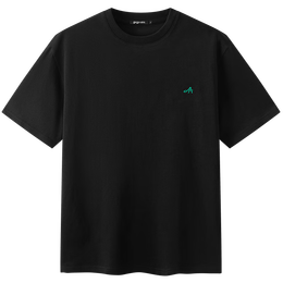 gxg.jeans男装  多色字母绣花基础凉感休闲圆领短袖T恤男 25年夏新品 黑色 L (175)