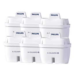 飞利浦（PHILIPS）净水壶 滤水壶 家用过滤壶 厨房自来水过滤器 滤水器 过滤器滤芯 便携净水杯 AWP2814蓝色/白色 滤芯6只装