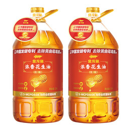 金龙鱼食用油 浓香花生油5L  压榨一级 家用炒菜桶装 5L*2桶