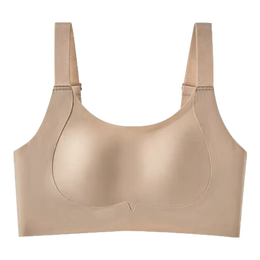 OEING侧收大杯收副乳内衣女大胸显小聚拢防下垂胸罩粉底液无钢圈文胸罩 粉底液 M （34/75BCD-建议90-105斤）