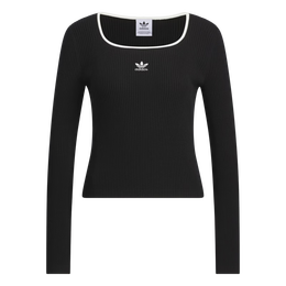 adidas adicolor经典复古紧身方领针织套头衫阿迪达斯官方三叶草 黑色   M  