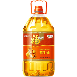 福临门花生油 食用油压榨一级 小榨炒香花生油5L