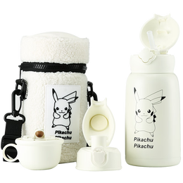 BEDDYBEAR 杯具熊 兒童保溫杯 630ml 四葉草放電皮卡丘一杯三蓋
