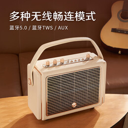 貓王收音機(jī)貓王音響M4 藍(lán)牙音箱家用電腦音箱便攜式低音炮無(wú)線(xiàn)戶(hù)外音響移動(dòng)重低音手提式音響 M4白