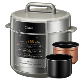 Midea 美的 餃子王系列 電壓力鍋5L家用全自動智能預約無水焗易清潔雙膽大屏多功能高壓鍋MY-E5910