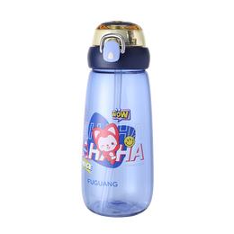 富光 艾趣系列 FAS7207-600 塑膠吸管杯 600ml 藍(lán)色