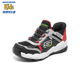 Skechers斯凯奇儿童闪穿鞋男童运动鞋户外跑步鞋商场同款403842L 黑色/红色/BKRD 37码