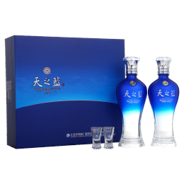 YANGHE 洋河 藍(lán)色經(jīng)典 天之藍(lán)480ml 口感綿柔濃香型白酒 52度 480ml*2瓶 禮盒裝