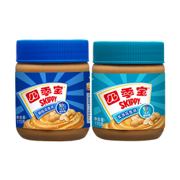 SKIPPY 四季寶 花生醬 早餐面包醬 拌面醬 調(diào)味醬 （柔滑170g+顆粒170g）