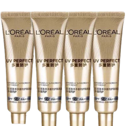 欧莱雅（LOREAL）小金管防晒霜女士隔离霜二合一户外军训全身防晒乳 小金管防晒霜7.5mlx4支