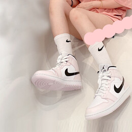 NIKE 耐克 AIR JORDAN 正代系列 Air Jordan 1 Mid 女子籃球鞋 BQ6472-500 粉色 38