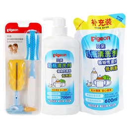 Pigeon 貝親 奶瓶清洗劑套裝 700ml+補充裝 600ml+多功能奶瓶奶嘴刷