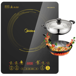 美的（Midea）电磁炉电陶炉家用 2200W大功率新型电磁灶火锅炉 一体面板炒菜烹饪一套带锅配锅国家补贴 WH2202S